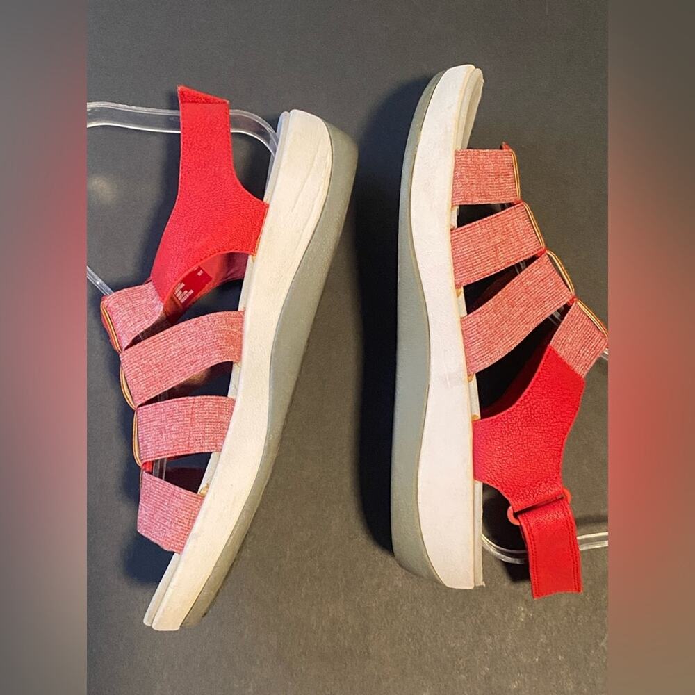 Clarks Cloud Steppers Sandals Womens Arla Shaylie Strappy Gladiator 8.5 Red